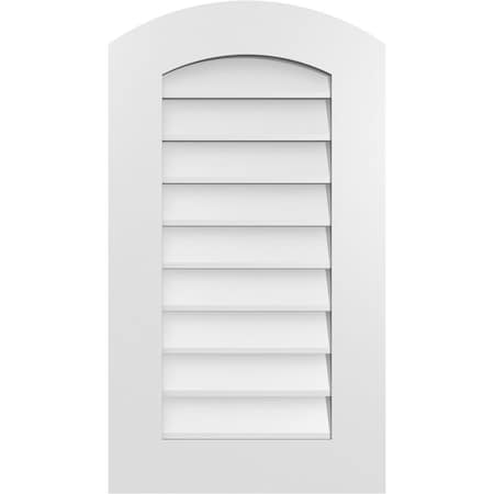 Ekena Millwork Arch Top Surface Mount PVC Gable Vent: Functional, w/ 3-1/2"W x 1"P Standard Frame, 18"W x 32"H GVPAR18X3201SF